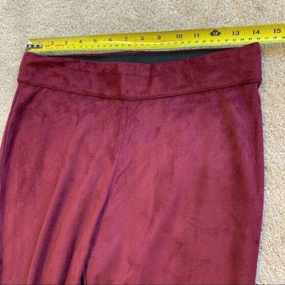 Joe Fresh Burgundy Maroon faux Suede Leggings Sz M - Picture 4 of 6